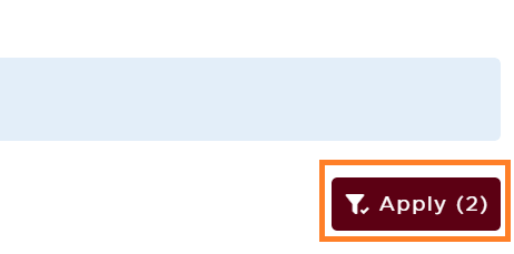 An illustration of total active filters on the Apply button